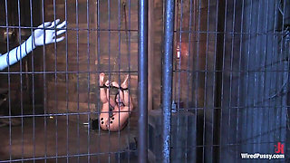 Big Tit Brunette Gets Tied up, Shocked and Fucked by Lorelei Lee