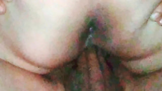 She rides his big cock, pees on his balls and moans as he stretches her ass