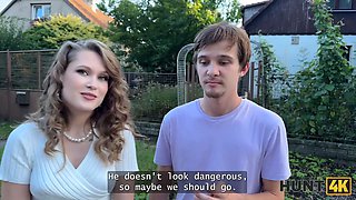 Hunt4k. wild chick is showing her Natural Tits on the street and cheating on her boyfriend
