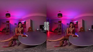Monica Eating Strawberries And Stripping In Kitchen - PlushiesVR