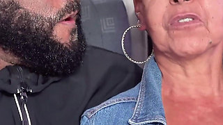 Ebony Granny Ass Fucked in Driving Van