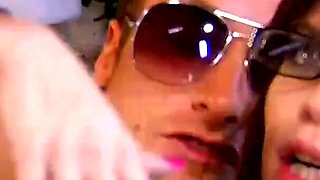 Brunette babe with glasses gets fucked hard