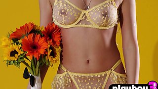 Cute Asian teenager posing in sexually attractive lingerie