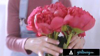 Girlsway - cameraman siri dahl has romantic sex with the local florist after her model cancelled