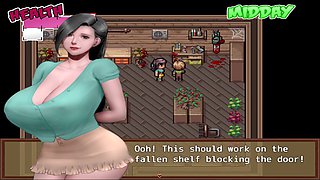 Anime big boob threesome in a zombie retreat