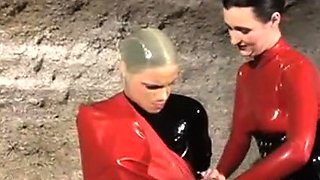 Femdom fetish mistresses fuck bdsm loser with strapon