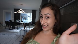 Scarlett Page receives cum in mouth after sucking a black dick