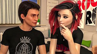 Redhead skinny teen do him footjob, handjob blowjob, and swallow all the cum in one day: Porn