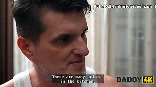 Daddy4k. red haired heads totally nasty and jumps on daddy's cock