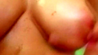 These 2 Lesbian Sluts Massage Each Other with Oil and Then Masturbate on Toys