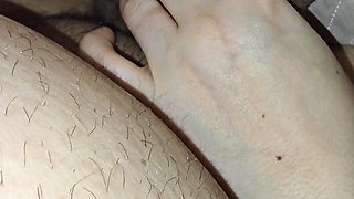 Step mom hand slip from step son leg touching his dick