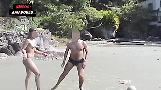 Hot Girls Take off Their Clothes on a Deserted Beach