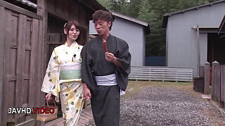 Wild Japanese babe picked up by stud enjoys intense cock action