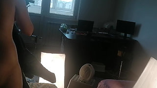 Sexy wife with hairy pussy dances naked. Wife hairy pussy, big tits, big ass. Amateur milf massages herself with a vibrator.
