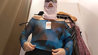 Amateur blowjob, bikini try on, try not cum