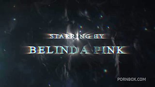 Sexy teen Belinda pink in erotic milk show in first DP interracial
