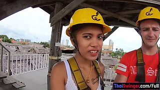 Hot Thai European Couple Zipline Fun and Home Sex with Cherry Lee