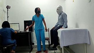 IT HAPPENED AT THE CLINIC!! A FEMALE DOCTOR AND NURSE SEDUCE A PATIENT. THEY FUCK HIM ON THE STRETCHER