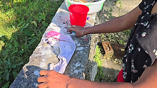 Bathing Porn Video with My Wife White Bra Pink Panty