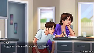 Summertime Saga Stepmom with Huge Tits Hot Sex