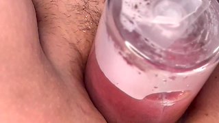 Closeup Extreme Anal and Pussy Pumping. Stretching with My Favorite Glass Toy.