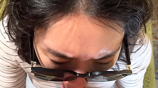 Hot Chinese Tinder date gets on her knees & Sucks BWC for huge facial