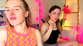 Real college teens lesbian toying oral