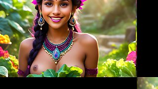 Beautiful Big Breasted Nude Indian Elf Girl with Chard