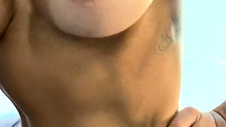 Lesbian Eve Angel licks big boobs