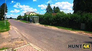 Hunt4k. red haired babe was really innocent to nail while gf was seeing