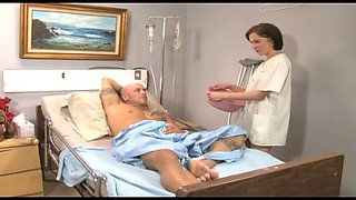 Nurse Helps Patient Cum to Climax