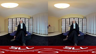 The Horny Nun - Costume Nun Lingerie Toying - Sexlikereal
