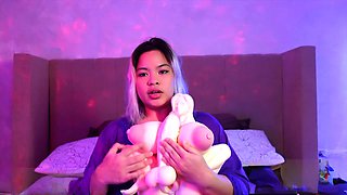 Tina Slick unboxes her amazing futa doll with a big dick and soft bumps from MRL