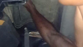 Cuckold Husband Leaves His Wife Alone with BBC Fucking in the Car and the Outside Waiting