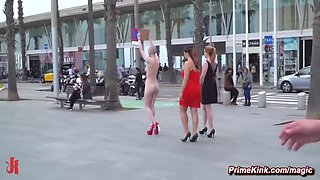 Nerea Falco And Steve Holmes In Publicly Humiliated And Rough Fucked Shaved Head Slave