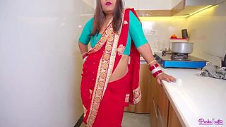 Pinki Bhabhi's Hot Suhagrat - Saree Strip in Bathroom, Hard Fuck & Creampie - Hindi Audio