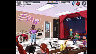 Summertime Saga, she gave him a handjob in the shower and cleaned him up.