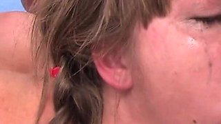 Olivia and her first extreme deepthroat cum swallow!