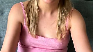 Amateur webcam slut shows tit on cam