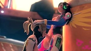 Foxy 3D Superwoman bounces up and down on a cock