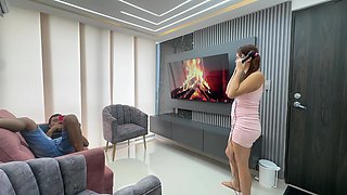 I Suggest Karaoke to My Big Ass Latina Stepsister so We Don't Get Bored and She Ends up Swallowing My Huge Juicy Cock
