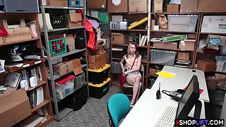 Petite teen suspected and fucked by a shady security guy