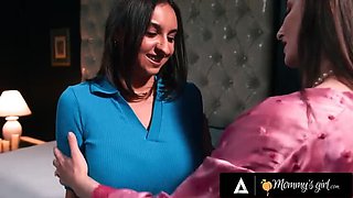 Lexi Luna - Hot MILF Fucks Stepdaughter Hailey Rose in Steamy Lingerie Scene