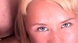 Blond Russian slut teen enjoying her very 1st porn scene