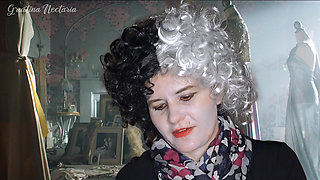 Cruella will measure and suck your dick. She is obsessed with you
