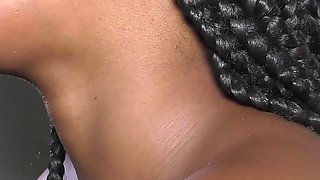 Ebony Swallows My Cumshot in Slow Motion