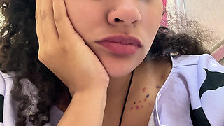 Gassy Milk-intolerant Girl on the Toilet and Farting