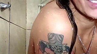 This MILF Decided to Take a Very Naughty Shower Masturbating and Showing off for the Camera a Hot Naughty Girl