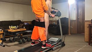 Amateur Hot Step Sister Fucks Me While On Treadmill