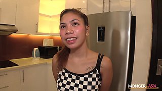 Cute Filipina maid gets fucked after her interview